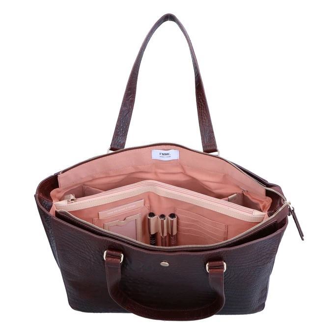 FMME. Caithy 15.6 Workingbag Croco Brown 7 FMME. Caithy 15.6 Workingbag Croco Brown - Afbeelding 7