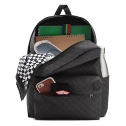 Vans Old Skool Check Backpack Black/charcoal -Mode Tassen Winkel image 12941