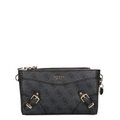 Guess Didi Mini Dbl Cmprtmnt Top Zip Coal Logo