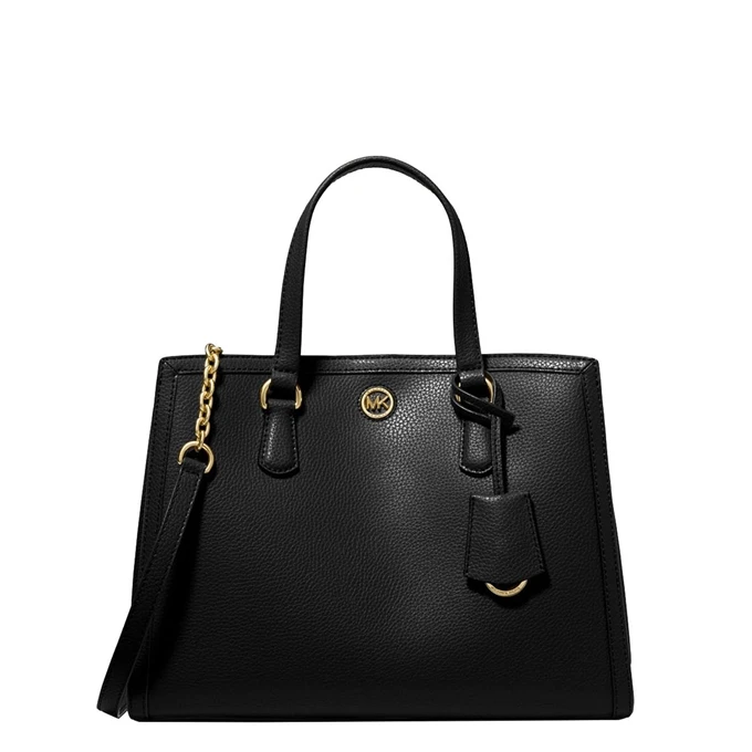 Michael Kors Chantal Md Satchel Black 1 Michael Kors Chantal Md Satchel Black
