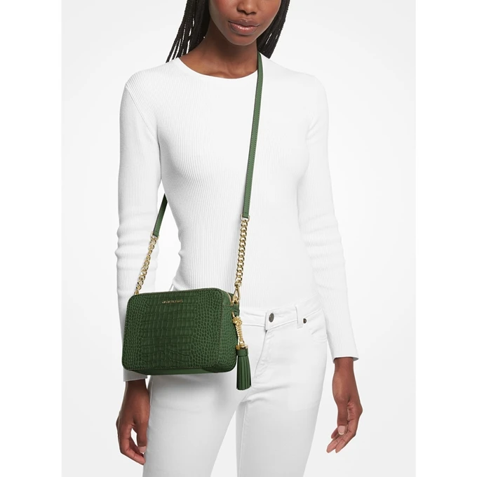 Michael Kors Jet Set Md Camera Bag W Pckt Amazon Green 2 Michael Kors Jet Set Md Camera Bag W Pckt Amazon Green - Afbeelding 2