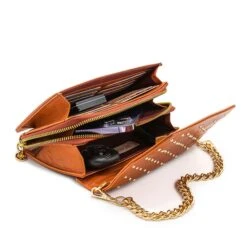 MÔSZ Kris Crossbody Phonebag Studs Cognac -Mode Tassen Winkel image 16637