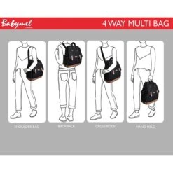 Babymel Robyn Convertible Backpack Black -Mode Tassen Winkel image 16812