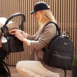 Babymel Lola Eco Quilt Backpack Luiertas Black -Mode Tassen Winkel image 16830