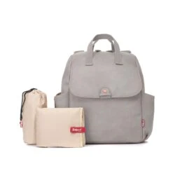 Babymel Robyn Convertible Backpack Faux Leather Pale Grey -Mode Tassen Winkel image 16865