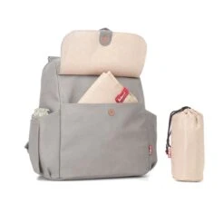 Babymel Robyn Convertible Backpack Faux Leather Pale Grey -Mode Tassen Winkel image 16866