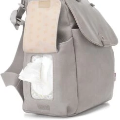 Babymel Robyn Convertible Backpack Faux Leather Pale Grey -Mode Tassen Winkel image 16867