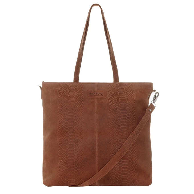 Mozz Momsbag Snake Shopper Cognac 1 Mozz Momsbag Snake Shopper Cognac