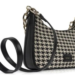 Inyati Dinah Tweed Crossbody Black/white -Mode Tassen Winkel image 17265