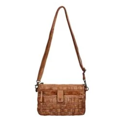 Bear Design Cow Lavato Woven Clutch Cognac -Mode Tassen Winkel image 17500