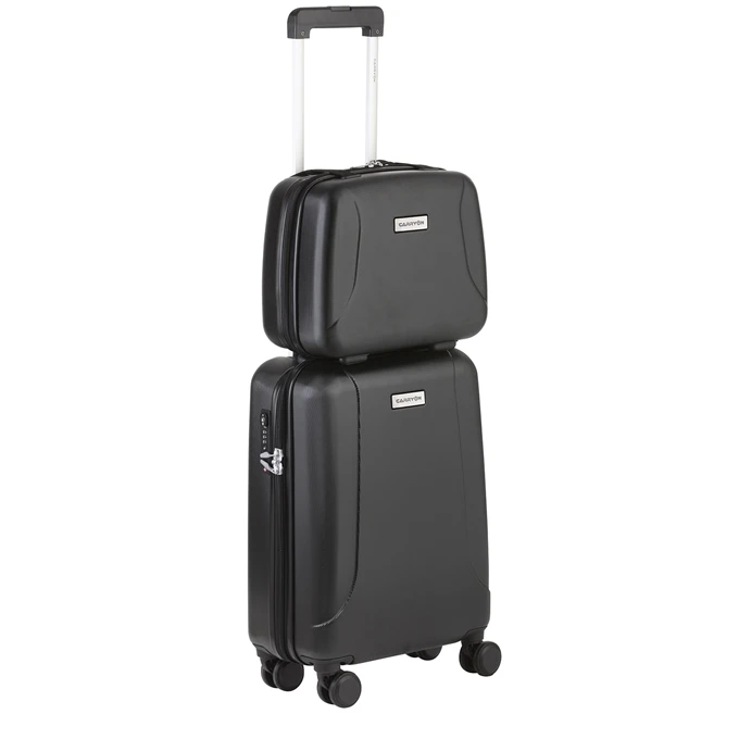 CarryOn Skyhopper 4 Wiel Trolley 55 + Beautycase Set Black 1 CarryOn Skyhopper 4 Wiel Trolley 55 + Beautycase Set Black