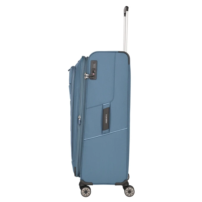 Travelite Skaii 4 Wheel Trolley L Expandable Blue 4 Travelite Skaii 4 Wheel Trolley L Expandable Blue - Afbeelding 4