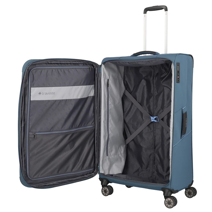 Travelite Skaii 4 Wheel Trolley L Expandable Blue 8 Travelite Skaii 4 Wheel Trolley L Expandable Blue - Afbeelding 8