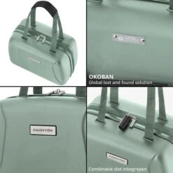 CarryOn Skyhopper 4-Delige Kofferset Beautycase/S/M/L Olive -Mode Tassen Winkel image 649