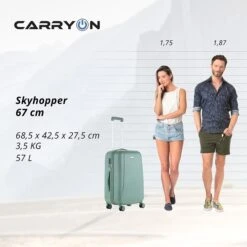 CarryOn Skyhopper 4-Delige Kofferset Beautycase/S/M/L Olive -Mode Tassen Winkel image 655
