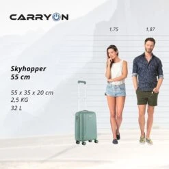 CarryOn Skyhopper 4-Delige Kofferset Beautycase/S/M/L Olive -Mode Tassen Winkel image 657