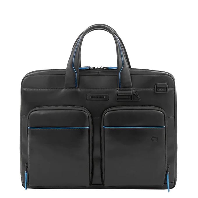 Piquadro Blue Square Computer Portfolio Briefcase 14'' Black 1 Piquadro Blue Square Computer Portfolio Briefcase 14'' Black