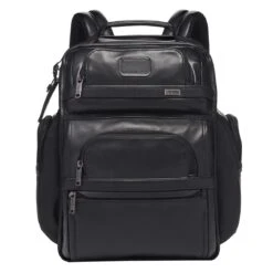 Tumi Alpha Leather Brief Pack Backpack Black