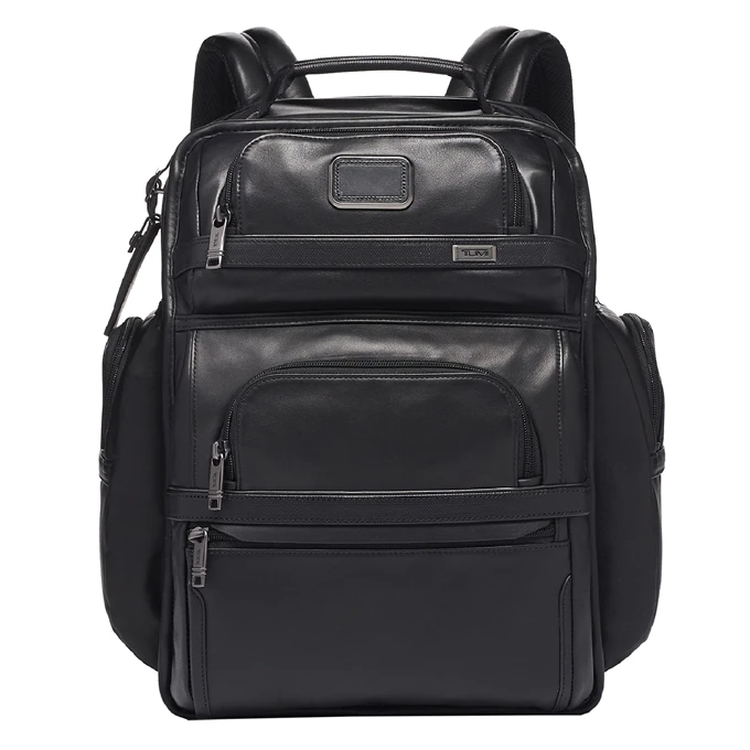 Tumi Alpha Leather Brief Pack Backpack Black 1 Tumi Alpha Leather Brief Pack Backpack Black