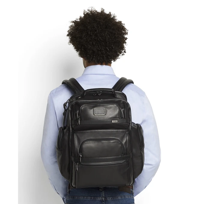 Tumi Alpha Leather Brief Pack Backpack Black 2 Tumi Alpha Leather Brief Pack Backpack Black - Afbeelding 2