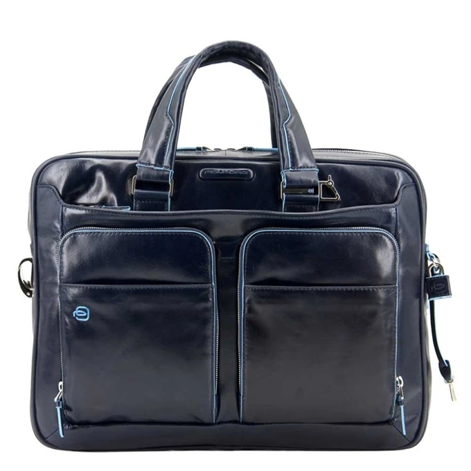 Piquadro Blue Square Organized Laptop & IPad Case Night Blue 1 Piquadro Blue Square Organized Laptop & IPad Case Night Blue