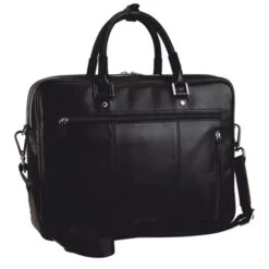 Leonhard Heyden Montreal Zipped Briefcase 2 Compartments Navy Blue