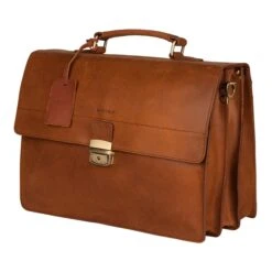 Burkely Vintage Dean Briefcase Cognac -Mode Tassen Winkel image 7979