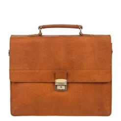 Burkely Vintage Dean Briefcase Cognac -Mode Tassen Winkel image 7984