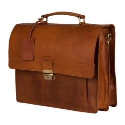 Burkely Scott Vintage Briefcase 2 Compartment Cognac -Mode Tassen Winkel image 8065
