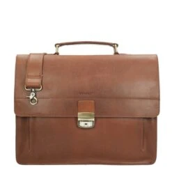 Burkely Scott Vintage Briefcase 2 Compartment Cognac -Mode Tassen Winkel image 8069