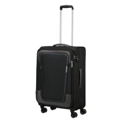 American Tourister Pulsonic Spinner 68 EXP Asphalt Black -Mode Tassen Winkel image 922