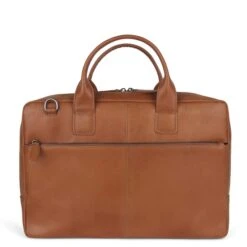Plevier Flint Leren Dubbelvaks Laptoptas 15.6'' Cognac -Mode Tassen Winkel image 9615