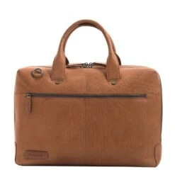 Plevier Flint Leren Dubbelvaks Laptoptas 15.6'' Cognac -Mode Tassen Winkel image 9622
