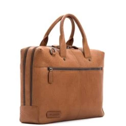 Plevier Flint Leren Dubbelvaks Laptoptas 15.6'' Cognac -Mode Tassen Winkel image 9624