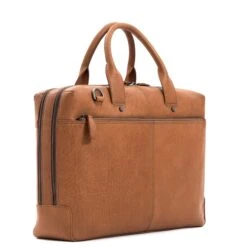Plevier Flint Leren Dubbelvaks Laptoptas 15.6'' Cognac -Mode Tassen Winkel image 9625