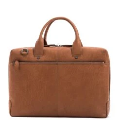 Plevier Flint Leren Dubbelvaks Laptoptas 15.6'' Cognac -Mode Tassen Winkel image 9626